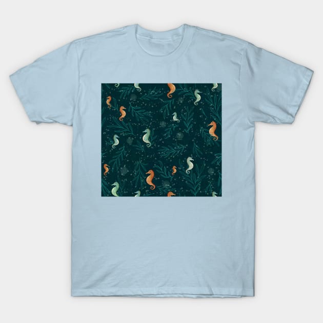 Seaweed midnight T-Shirt by katherinequinnillustration